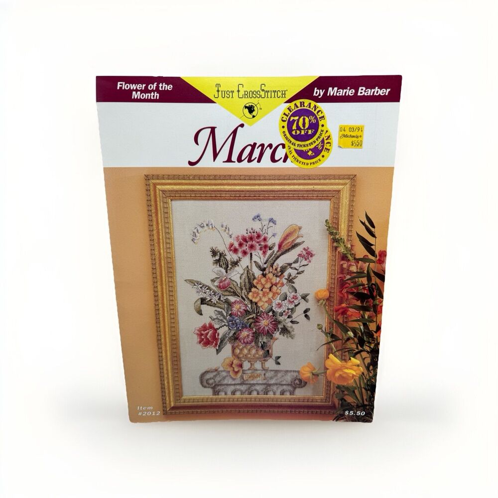 March Flower of The Month Marie Barber Just Cross Stitch Pattern 2012